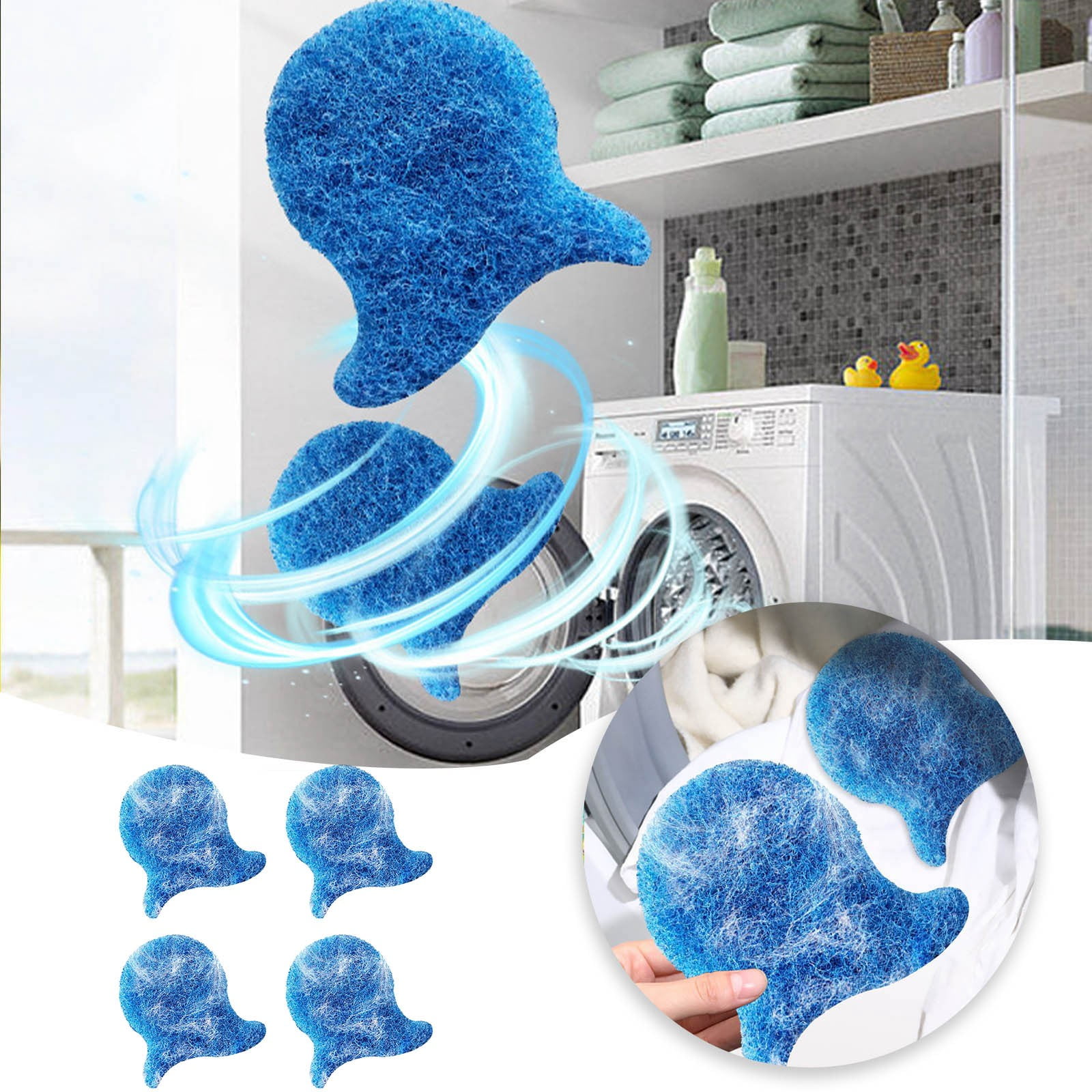 4pc Blue Washing Machine Lint Lint Washing Machine Decontamination