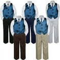 thumbnail image 1 of 4pc Boy Suit Set Blue Teal Oasis Necktie Vest Baby Toddler Kid Formal Pants S-7, 1 of 2