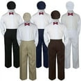 thumbnail image 1 of 4pc Boy Suit Set Burgundy Maroon Bow Tie Baby Toddler Kid Formal Hat Pants S-7, 1 of 2