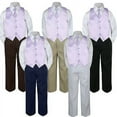 thumbnail image 1 of 4pc Boy Suit Set Lilac Lavender Necktie Vest Baby Toddler Kid Formal Pants S-7, 1 of 2