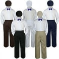 thumbnail image 1 of 4pc Boy Suit Set Purple Bow Tie Baby Toddler Kid Formal Hat Pants S-7, 1 of 2