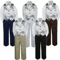 thumbnail image 1 of 4pc Boy Suit Set Silver Bow Tie Vest Baby Toddler Kid Pants S-7, 1 of 2