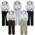 thumbnail image 1 of 4pc Boy Suit Set Silver Necktie Vest Baby Toddler Kid Formal Pants S-7, 1 of 2