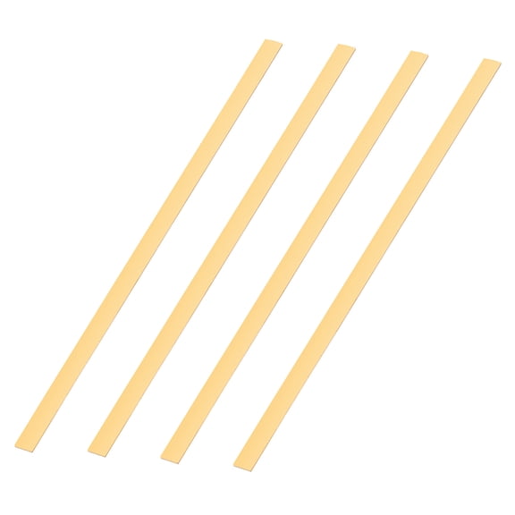 4pc Brass Panel Mould Making Rectangle Golden For Mechanical Cutting Precision Machining 30x1.27x0.1cm