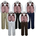 thumbnail image 1 of 4pc Brown Vest & Bow Tie Suit Pants Set Formal Baby Boy Toddler Kid Uniform S-7, 1 of 2
