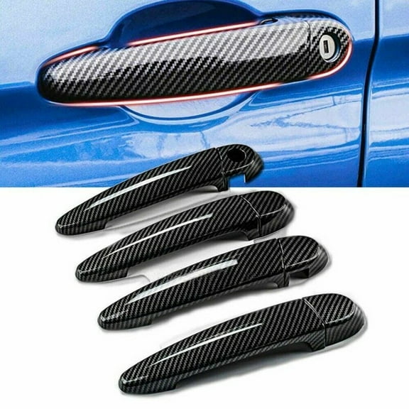 4pc Carbon Chrome Car Door Handle Cover Trim Stickers Styling Auto Accessories For BMW E87 E90 E91 E92 E93 F30 X2 X3 X4 X6