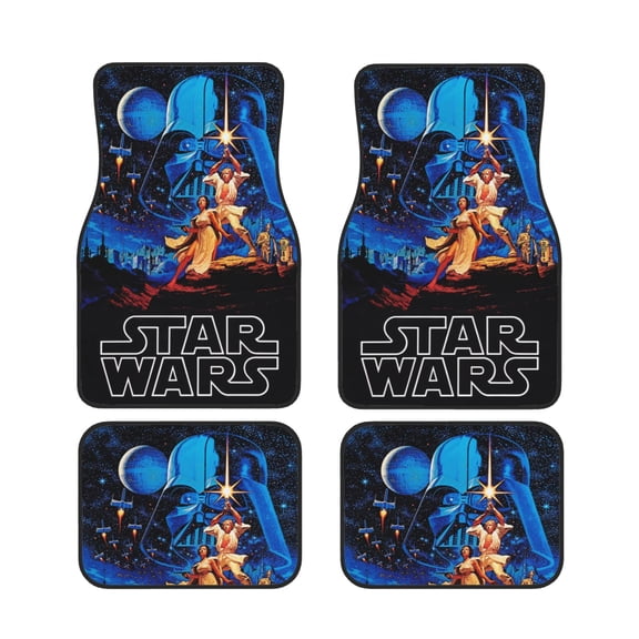 4pc Darth Vader Car Floor Mats Set Anti Skid Vehicle Floor Mat Car Carpet For Most Cars Sedan Suv Truck Universal Auto Interior Accessories