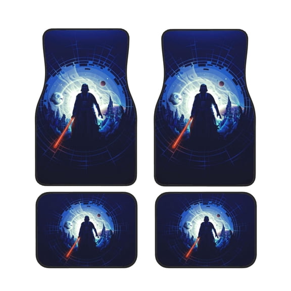 4pc Darth Vader Car Floor Mats Set Anti Skid Vehicle Floor Mat Car Carpet For Most Cars Sedan Suv Truck Universal Auto Interior Accessories