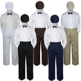 thumbnail image 1 of 4pc Eggplant Plum Bow Tie Party Suit Pants Set Formal Baby Boy Toddler Kid S-7, 1 of 2