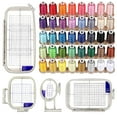 thumbnail image 1 of 4pc Embroidery Hoop Set & Thread for Brother SE2000, PE900 & Other Models, 1 of 11