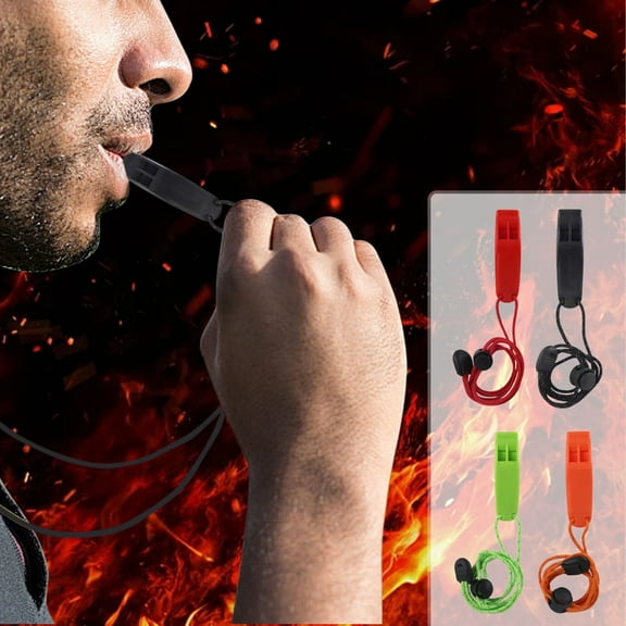 4pc Emergency Whistle, Fire Survival Whistle, Survival Fire Whistle, Police Whistle, Super Whistle for Outdoor Survival, Hiking, Camping, Hunting, Fishing, Boat Rescue Signal