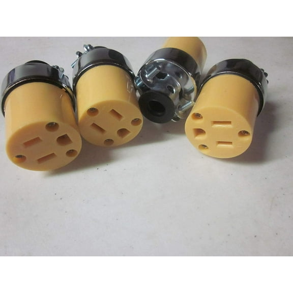 4pc FEMALE REPLACEMENT EXTENSION CORD ELECTRICAL WIRE REPAIR PLUG ENDS 15A 125V