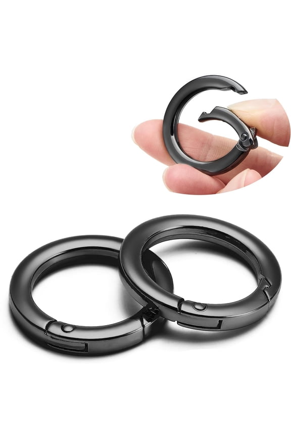4pc Flat Trigger pring O Ring,Metal Keychain Ring Round Carabiner Clip for Keyring Buckle, Bag,Pure,Pure