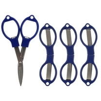 4pc Folding Scissors Set - Compact Portable Travel Scissors - Blue