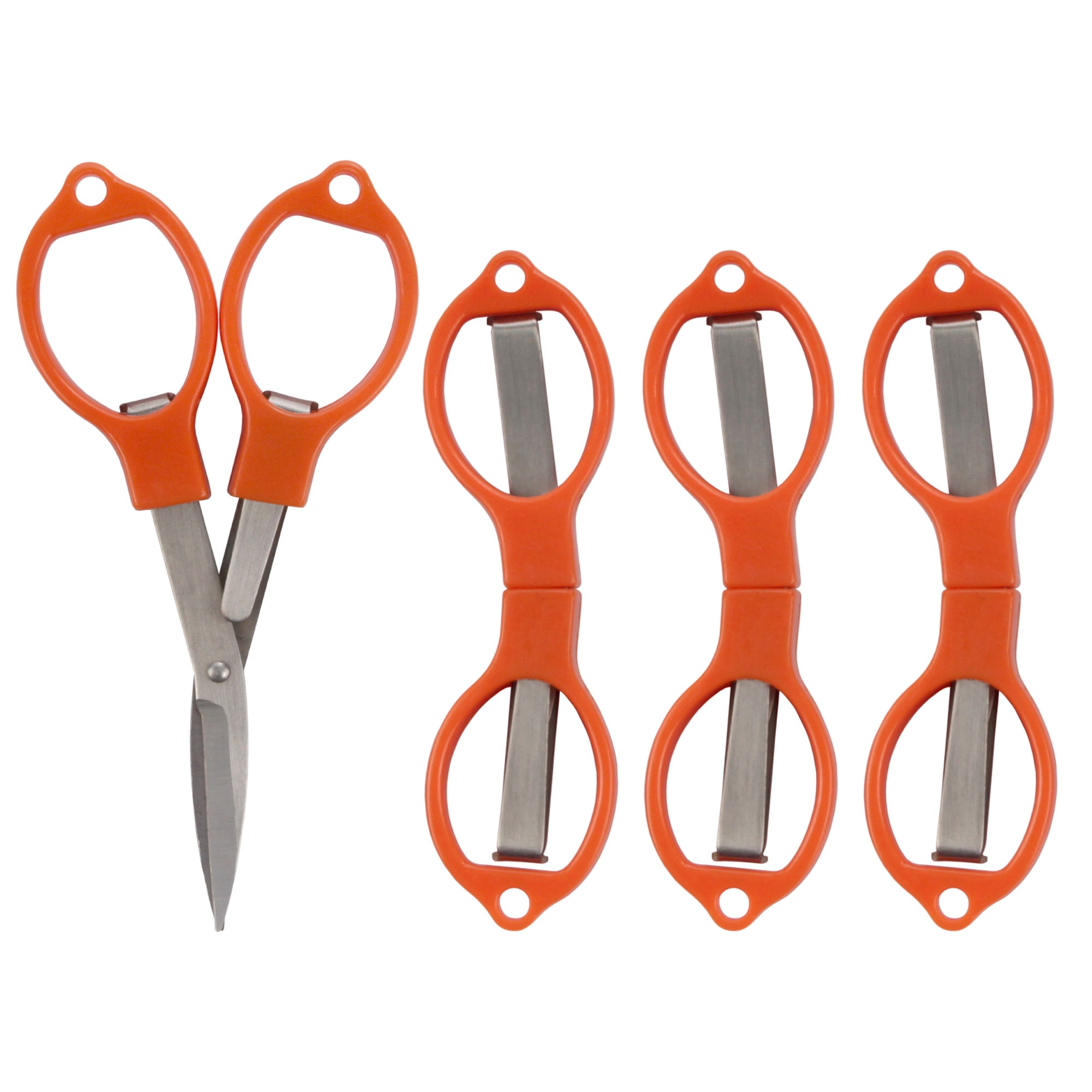 Foldable Travel Scissors - 2 Pack Purple Retractable Stainless Steel Blades, TSA Safe For Planes, Crafts & First Aid