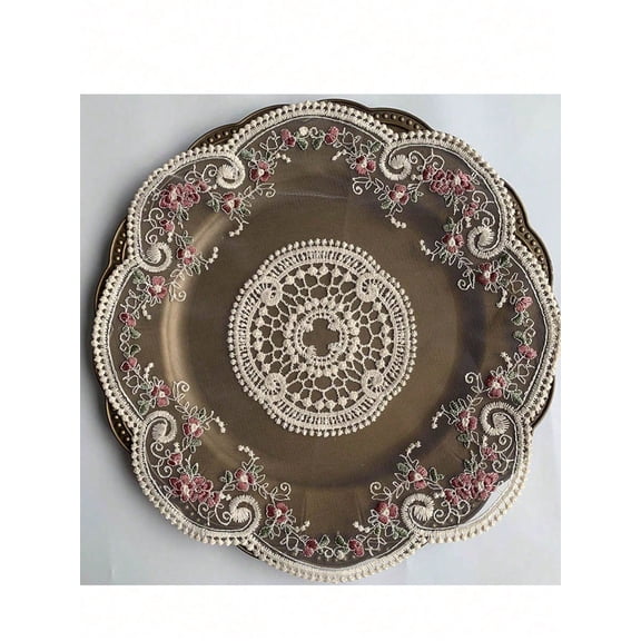 4pc French Lace Tablecloth Sophisticated And Atmospheric Dining Mat Household Decor Elegant Embroidery Design For Home Kitchen Table
