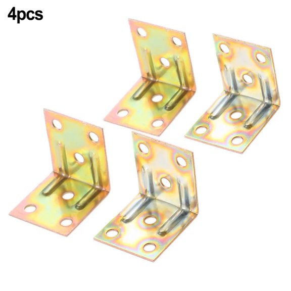 4pc Furniture Corner Code Bracket Bookcase Right Angle Connector Sheet Wooden Shelf Fixed Support Brace Hardware Accessories