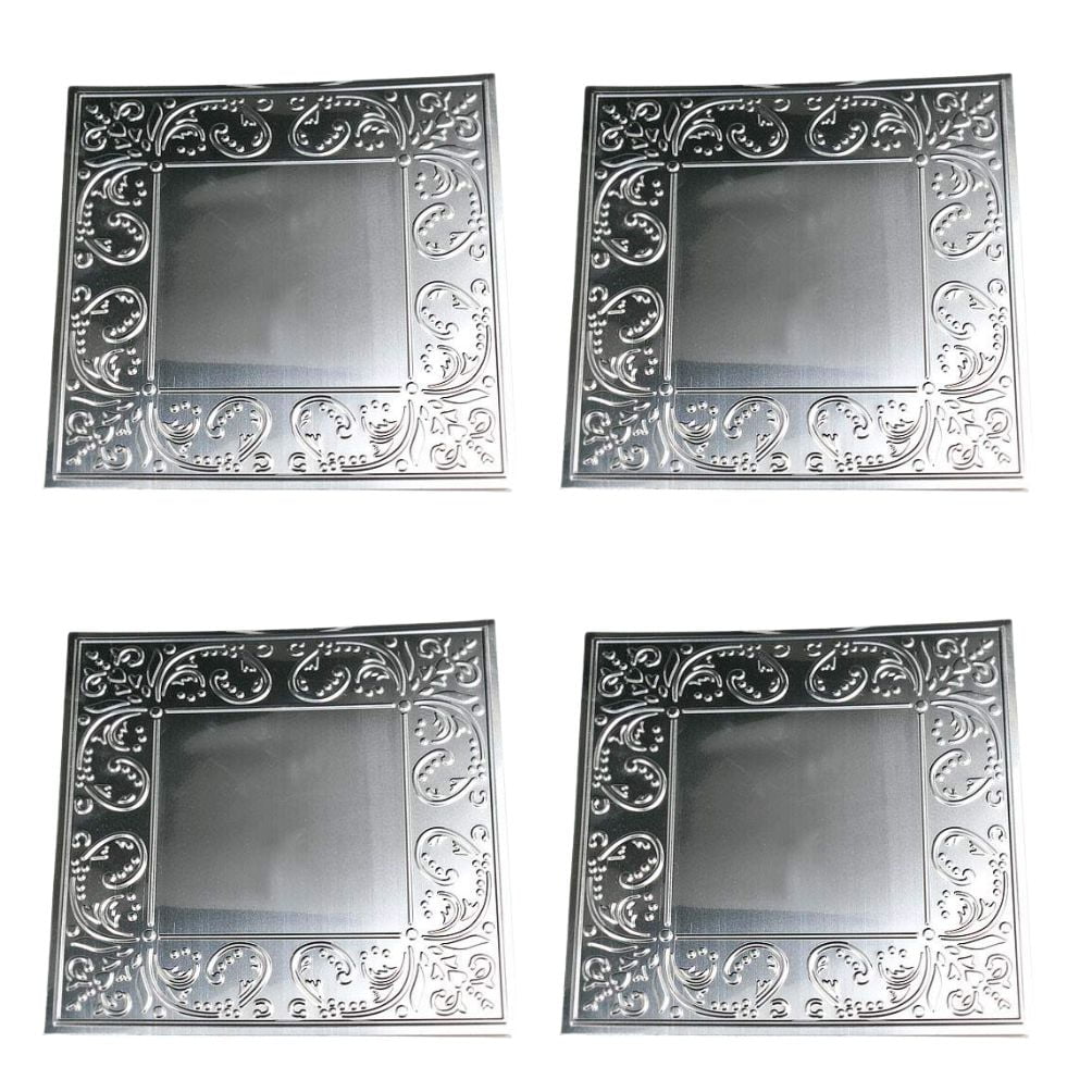 4pc Galvanized Tin Ceiling Tile Set - for Rustic and Vintage Decor - Factory Direct Craft