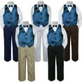 thumbnail image 1 of 4pc Green Teal Vest Bow Tie Suit Pants Set Baby Boy Toddler Kid Uniform S-7, 1 of 2