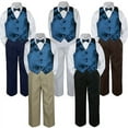 thumbnail image 1 of 4pc Green Teal Vest Bow Tie Suit Pants Set Baby Boy Toddler Kid Uniform S-7, 1 of 1