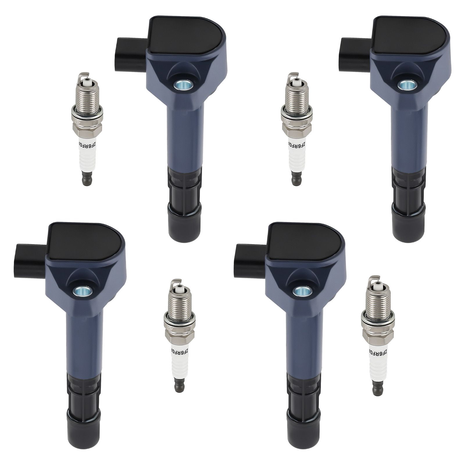 4pc Ignition Coils and Iridium Spark Plugs Set for Honda Civic 2001-2005 L4 1.7L, Acura EL, Replacement for 30520PDKA01, UF400, 7100, ZFR6FGP Engine Ignition System Kit