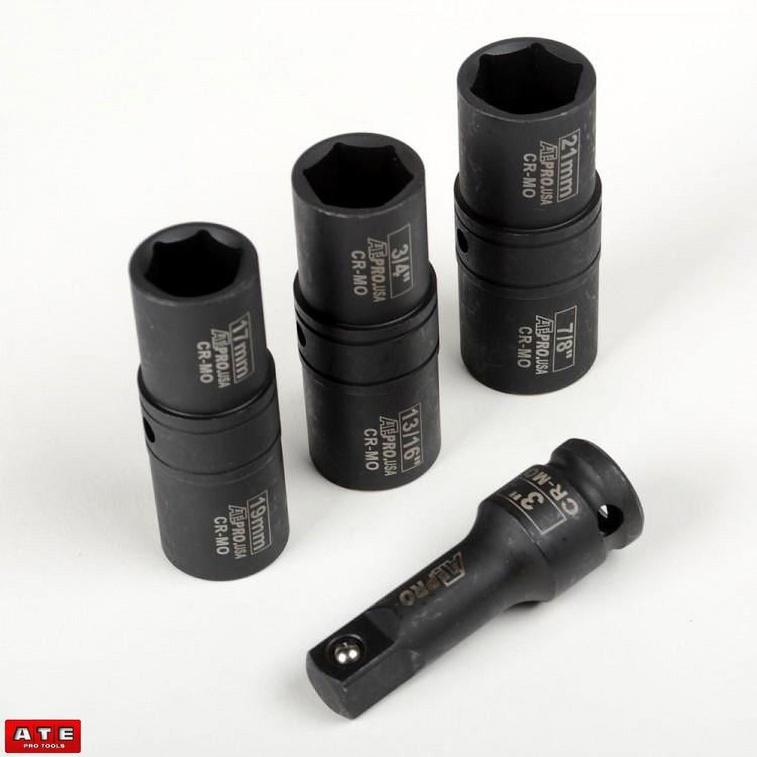 4pc Impact Flip Socket Set for Removing Rims Lug Nuts