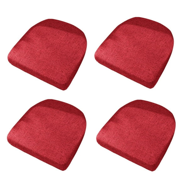 4pc Indoor Chair Cushions Dining Kitchen Pads Microfiber Polyester Foam Ties Non Slip Backing 16x16x2 Inch