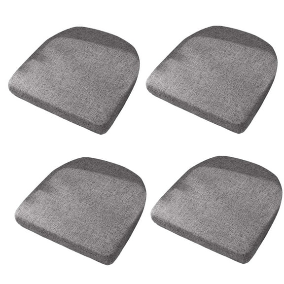 4pc Indoor Chair Cushions Dining Kitchen Pads Microfiber Polyester Foam Ties Non Slip Backing 16x16x2 Inch