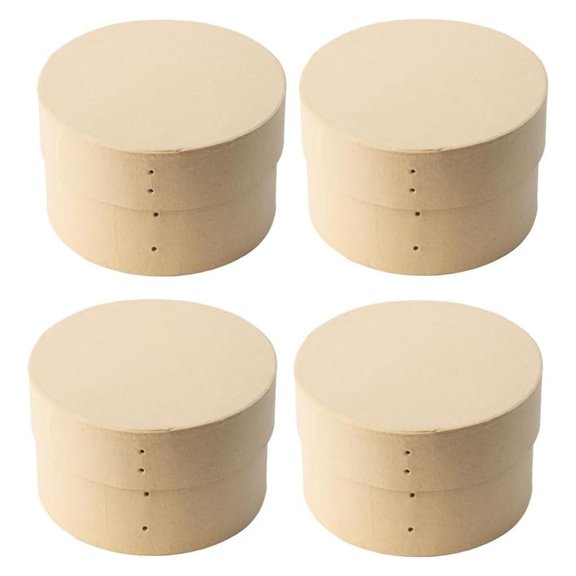 4pc Kraft Paper Mache Shaker-Style Boxes with Lids - for Gifts and Storage - Factory Direct Craft