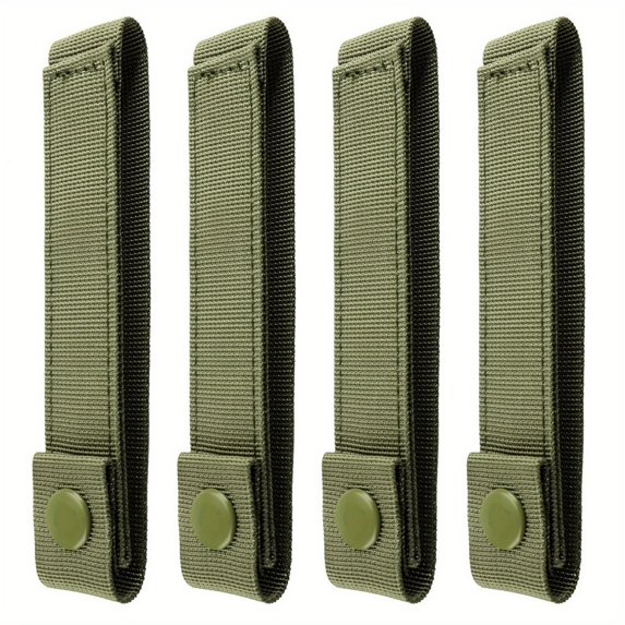 4pc MOLLE Straps with 6 Snap Clips for Tactical Gear Attachment