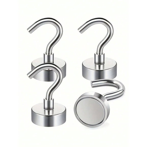 4pc Magnetic Hooks, 25Lbs Strong Heavy Duty Cruise Magnet S-Hooks For Hanging,