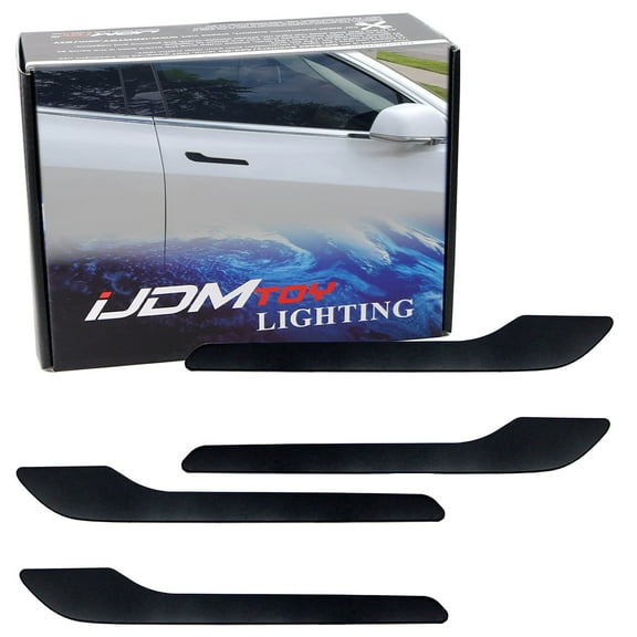 4pc Matte Black Finish Side Door Push Handle Decoration Cover Trims For 2017-up Tesla Model 3 & 2020-up Model Y