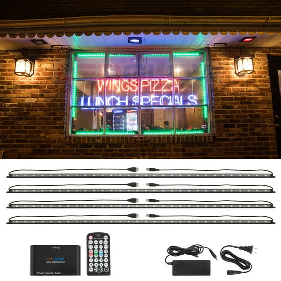 4pc Million Color Storefront Window Commercial Lighting Kit