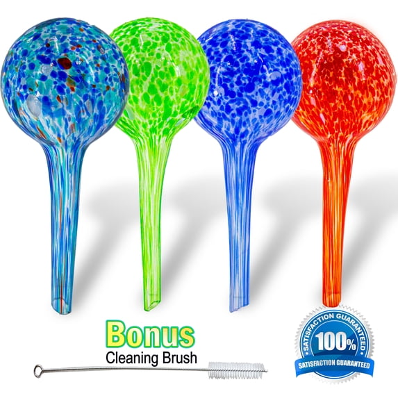 4pc Mini Aqua Plant Glass Watering Globes - Watering Ball Bulbs