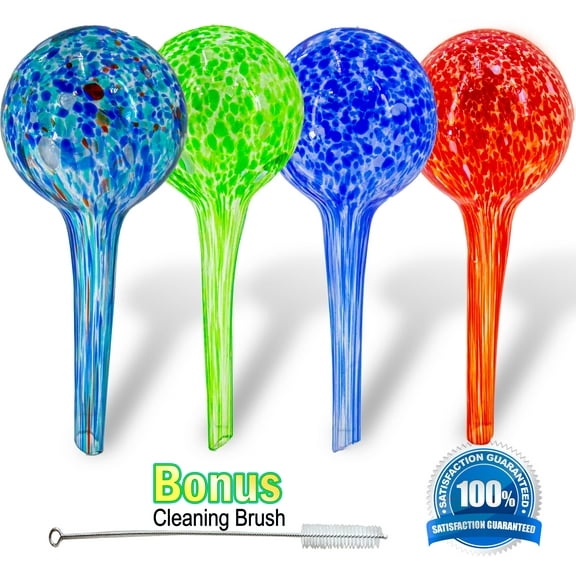 4pc Mini Aqua Plant Glass Watering Globes - Watering Ball Bulbs