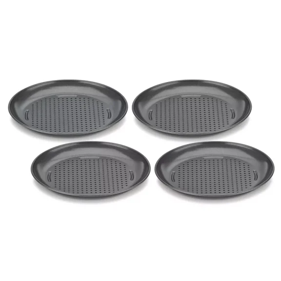 Cuisinart 4pc Mini Pizza Pan Set - CMBM-4PP: Nonstick Carbon Steel, Round, Dishwasher-Safe, Personal Pizza Tray