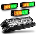 thumbnail image 1 of 4pc NanoFlare 4" 4-Watt LED Grille Light [SAE Class 1] [72 Flash Patterns] [3-Year Warranty] Surface Mounted Emergency Strobe Light Head - Amber / Green, 1 of 8