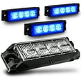 thumbnail image 1 of 4pc NanoFlare 4" 4-Watt LED Grille Light [SAE Class 1] [72 Flash Patterns] [3-Year Warranty] Surface Mounted Emergency Strobe Light Head - Blue, 1 of 8