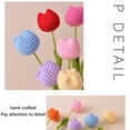 thumbnail image 1 of 4pc Njoeus Yellow Tulips Artificial Flowers - Hand Woven Flower Bouquets - Crochet Tulip Flowers - Flowers Artificial Handmade - Artificial Flowers in Vase for Tabletop, 15.75 Inch, 1 of 5