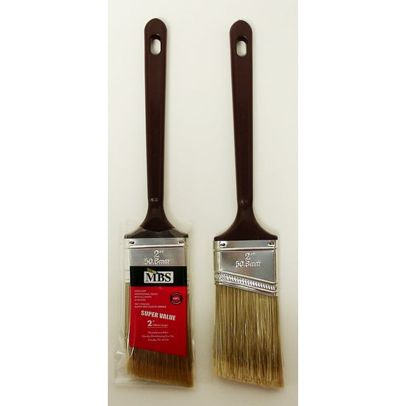 4pc PAINT BRUSH 2" Angled 100% POLYESTER FOR ALL PAINTS Value Series