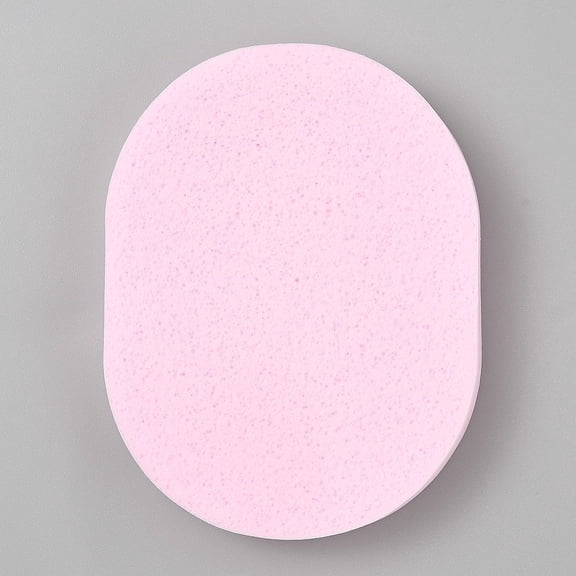 4pc PVA Sponge Makeup Powder Puff Oval Pearl Pink 10.3~11x8~8.5x1.3cm