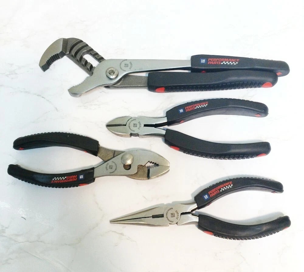 4pc Performance Tool Pliers Set. Long Nose Diagonal Slip Groove Joint Pliers