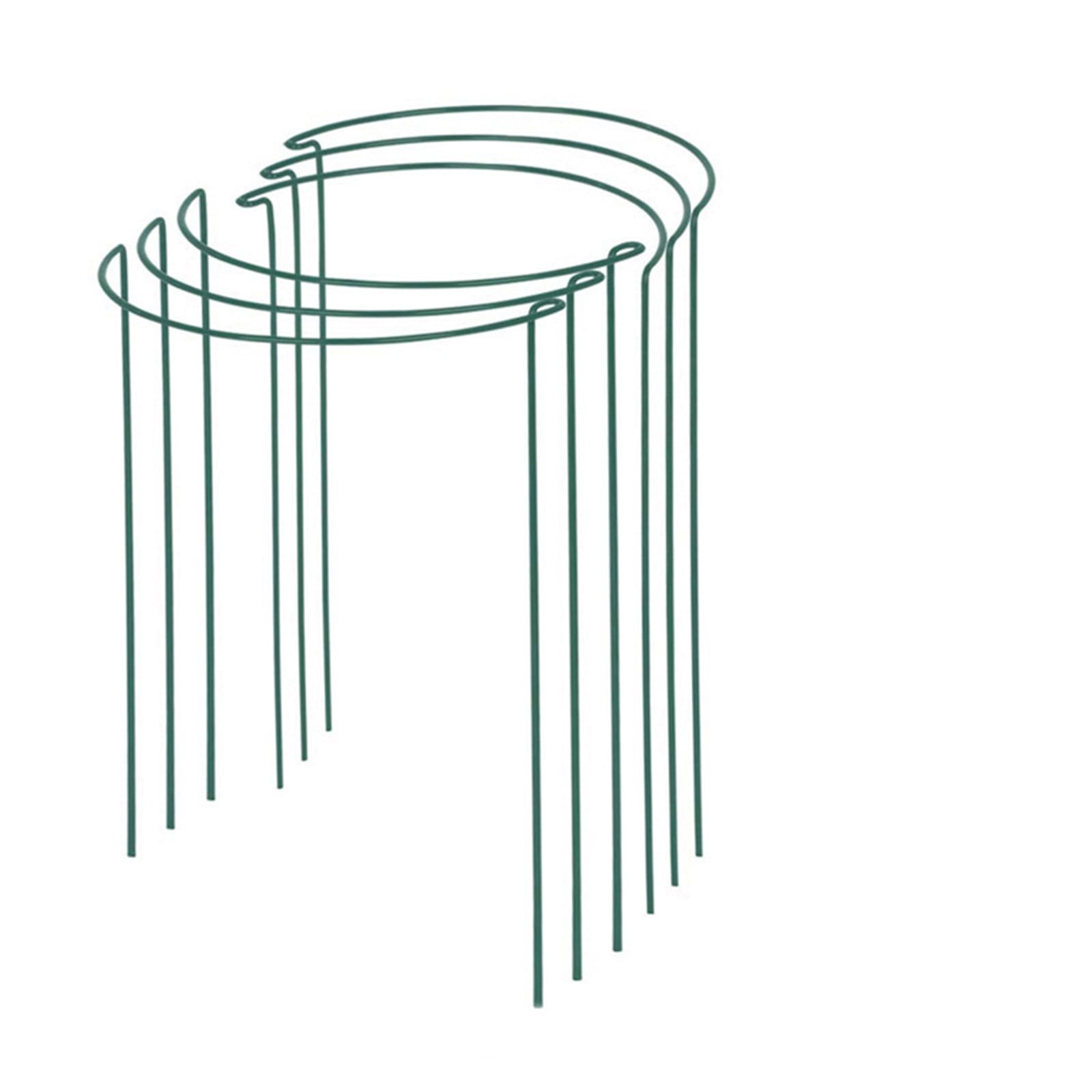 4pc Plant Support Stakes, Assembled Garden Trellis for Climbing Plants, Semicircle Plant Climbing Frames for Orchids, Tomatoes, Flowers, Vegetables - Sturdy Metal Plant Stakes with Easy Assembly, Dur