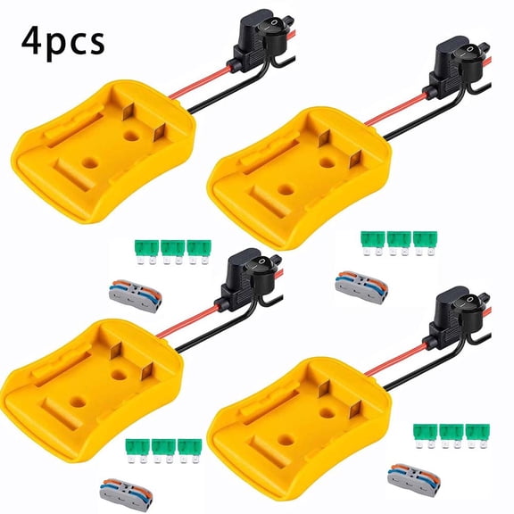 4pc Power Tool Adapter, for Dewalt 18V/20V Max Battery Adapter Kit, with Switch Socket Power Supply, with Fuse Holder, DIY Battery Converter Connector, Home Electric Tool Parts Replacement