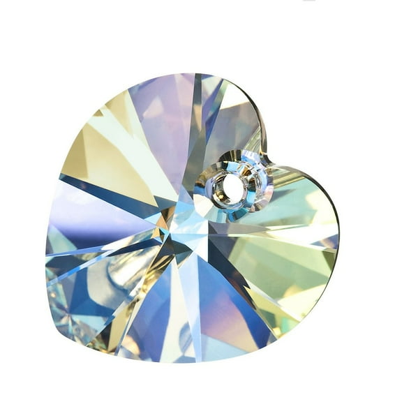 4pc Preciosa MAXIMA Crystal Pendants Czech Crystal 433 68 615 Heart 00030 200 Crystal AB 14mm Hole: 1.4mm
