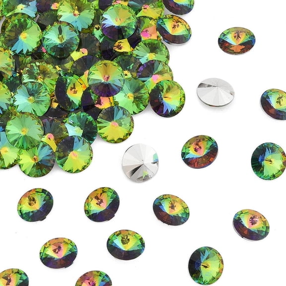 4pc Preciosa MAXIMA Crystal Round Stones Czech Crystal Aluminium Layer Bicone(436 11 177 Rivoli) 00030 281 Vitrail Medium SS47(10.55~10.9mm)