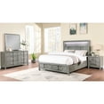 thumbnail image 1 of 4pc Queen Bedroom Gray - Wood, Led Accent & Storage Modern Gray, Functional, 1 of 5