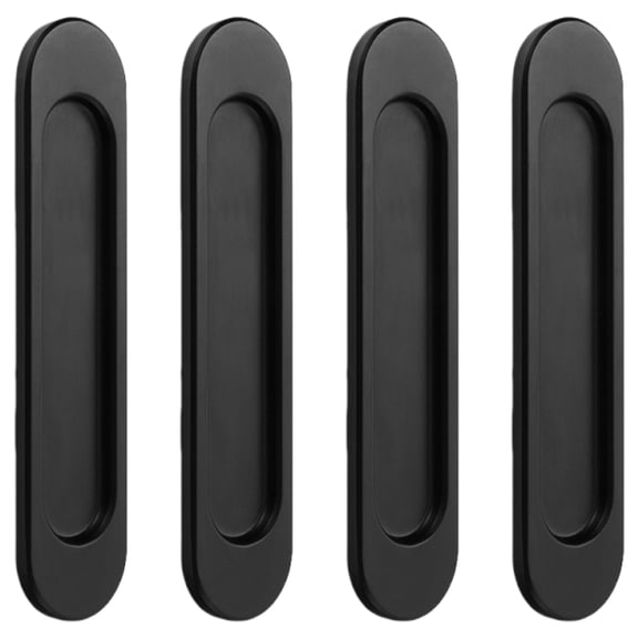 4pc Recessed Ovals Door Pulls Rustproof Handles for Sliding Closet Doors & Wardrobe Hardware