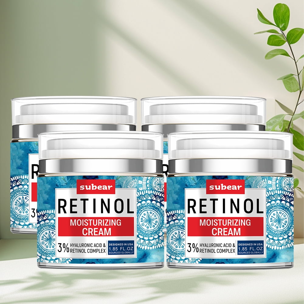 Retinol Creme + Feuchtigkeits Creme Set – Tages- & Nachtpflege, Gegen Falten, Für Trockene Haut, 2x30 G