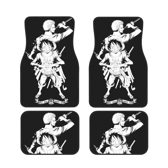 4pc Roronoa Zoro Car Floor Mats Set Anti Skid Vehicle Floor Mat Car Carpet For Most Cars Sedan Suv Truck Universal Auto Interior Accessories